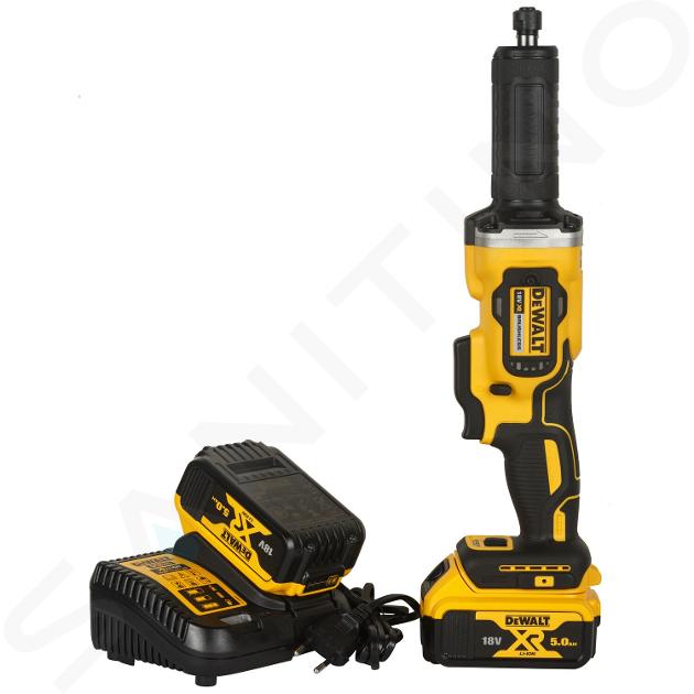 DeWALT Herramientas - Amoladora recta AKU 18V, 2x batería 5,0 Ah, cargador DCG426P2