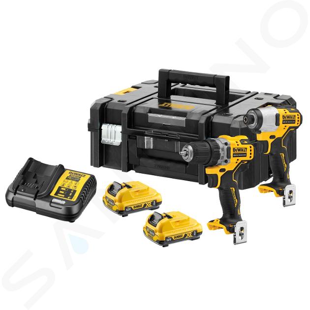 DeWALT Nářadí - 12V sada vrtačky a rázového utahováku, 2x aku 3,0 Ah XR, nabíječka DCK2110L2T