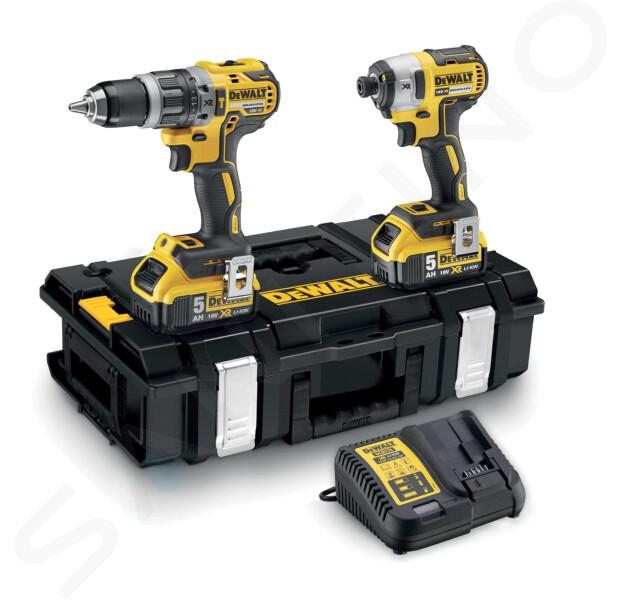 DeWALT Náradie - 18V AKU sada príklepovej vŕtačky a rázového uťahovača, 2x aku 5,0 Ah XR, nabíjačka DCK266P2