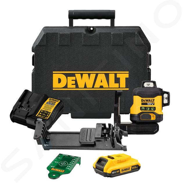 DeWALT Narzędzia - Laser krzyżowy zielony AKU 18V, akumulator 1x 2,0 Ah XR, ładowarka DCLE34031D1