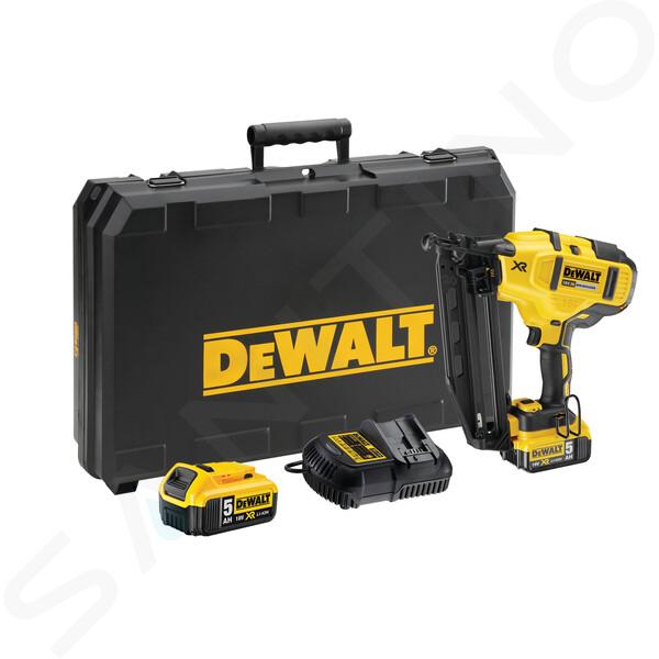 DeWALT Unelte - Pistol pentru cuie 32-63 mm pe acumulator de 18V, 2x acumulator 5,0 Ah XR, încărcător DCN660P2