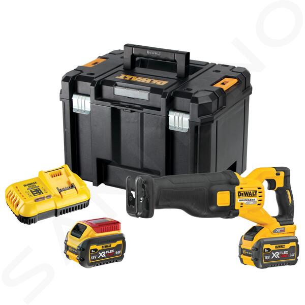 DeWALT Unelte - Fierăstrău tip sabie (alternativ) pe acumulator 54V, 2x baterie 9,0 Ah FLEXVOLT, încărcător DCS389X2