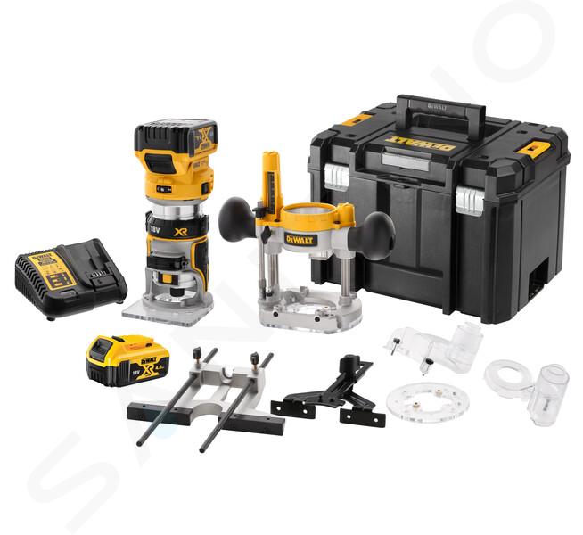 DeWALT Narzędzia - 18V AKU frezarka kombinowana 8 mm, 2x akumulator 5,0 Ah XR, ładowarka DCW604P2