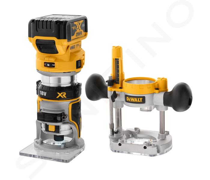 DeWALT Herramientas - 18V AKU fresadora combinada 8 mm, 2x batería 5,0 Ah  XR, cargador DCW604P2