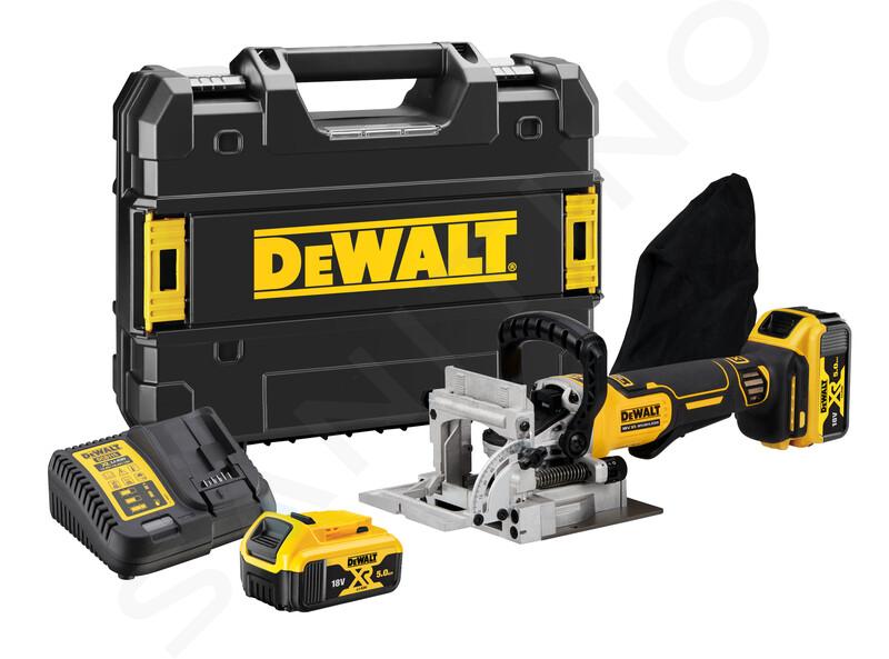 DeWALT Outillage - Fraiseuse à lamelles sans fil 18V, 2 batteries XR 5,0 Ah, chargeur DCW682P2