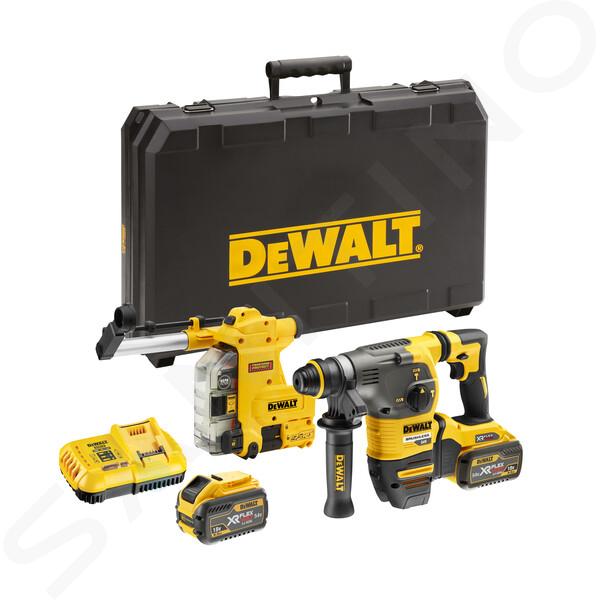 DeWALT Unelte - Ciocan combinat pe acumulator 54V cu aspirare integrată a prafului, 2x acumulator 9,0 Ah FLEXVOLT, încărcător DCH335X2