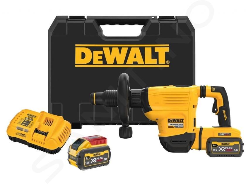 DeWALT Nářadí - 54V AKU sekací kladivo SDS Max, 2x aku 9,0 Ah FLEXVOLT, nabíječka DCH832X2