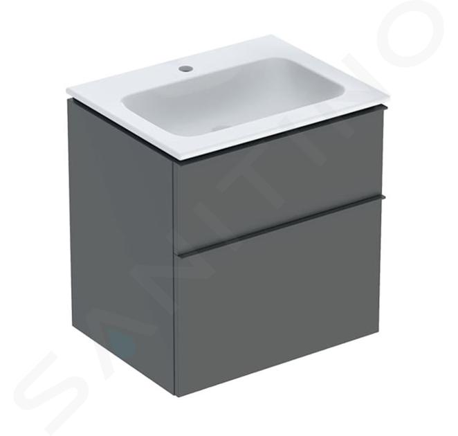 Geberit iCon - Mobiletto con lavabo, 60x48x63 cm, 2 cassetti, KeraTect, lava 502.331.JK.1