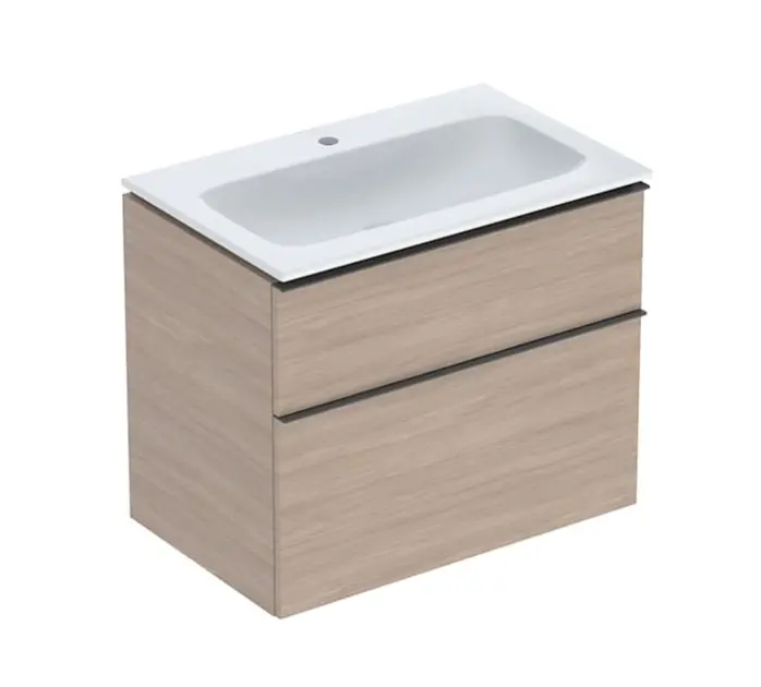 Geberit iCon - Mueble con lavabo, 75x48x63 cm, 2 cajones, KeraTect, roble 502.332.JH.1