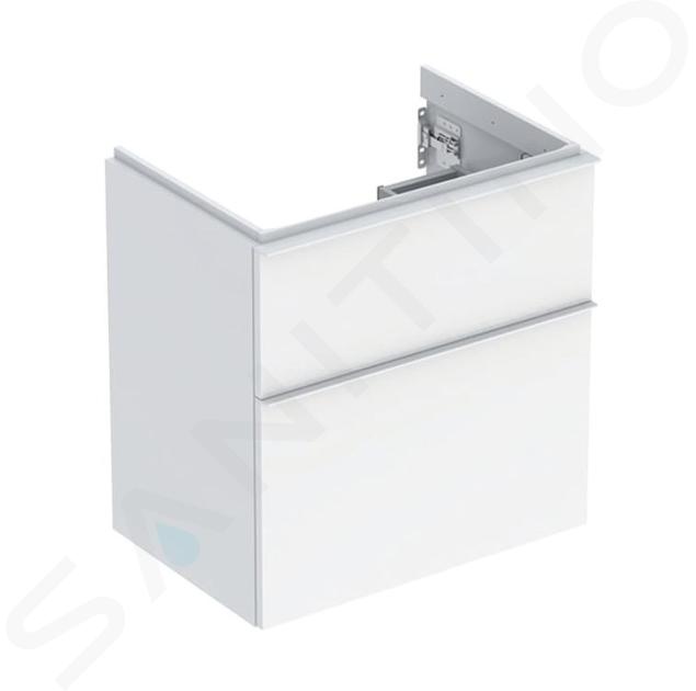 Geberit iCon - Meuble lavabo, 59x62x42 mm, 2 tiroirs, blanc brillant 502.307.01.1