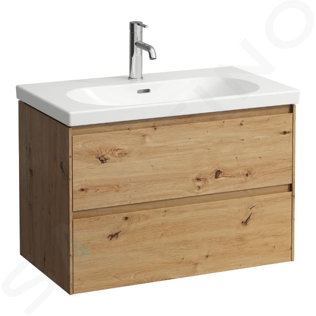 Laufen Lani - Mobiletto da lavabo, 79x44x52 cm, 2 cassetti, rovere H4035521122671