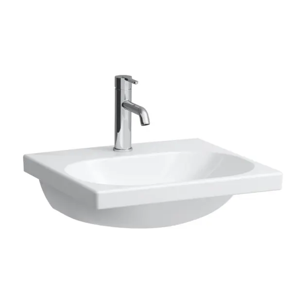 Laufen Lua - Lavabo da mobile 5x5 cm, senza troppopieno, con foro per miscelatore, LCC, bianco H8100814001561