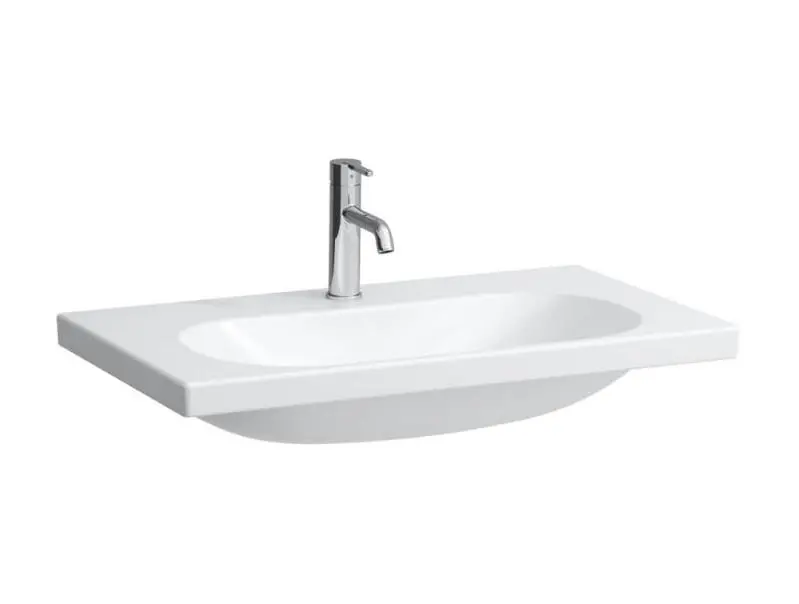 Laufen Lua - Lavabo da mobile 5x8 cm, senza troppopieno, con foro per miscelatore, LCC, bianco H8100874001561