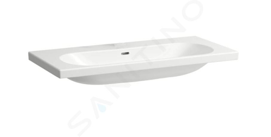 Laufen Lua - Lavabo de mueble 46x100 cm, con rebosadero, sin orificio para grifo, blanco H8100890001091