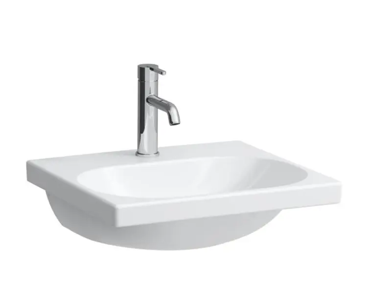 Laufen Lua - Lavabo da mobile 50x46 mm, senza troppopieno, con foro per miscelatore, LCC, bianco H8160814001561