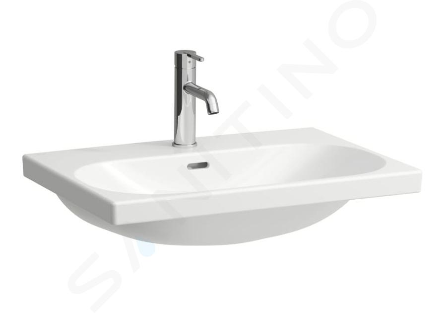 Laufen Lua - Lavoar pe mobilier 65x46 cm, cu preaplin, orificiu pentru baterie, alb H8160840001041