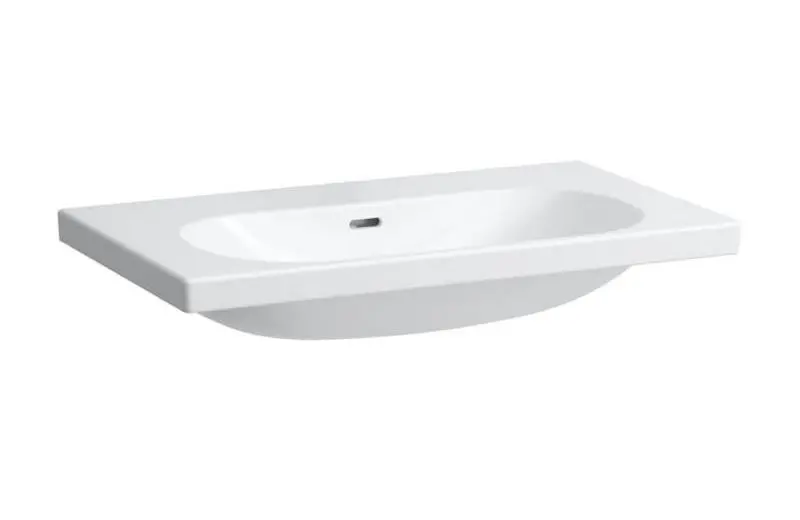 Laufen Lua - Lavabo de mueble 80x46 cm, con rebosadero, sin orificio para grifo, blanco H8160870001091