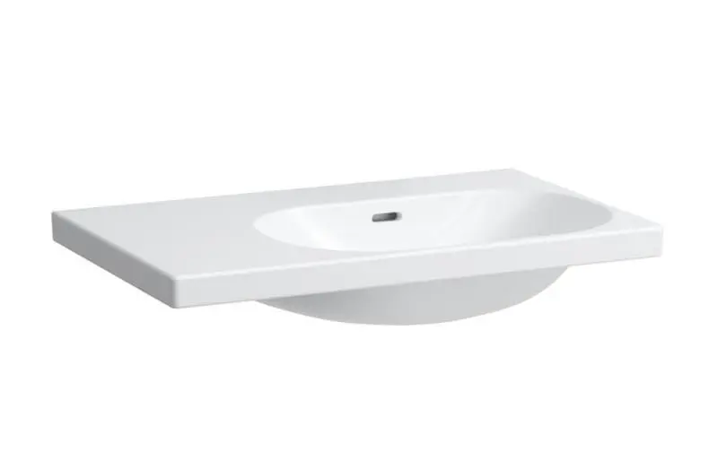 Laufen Lua - Lavabo da mobile 8x5 cm, con troppopieno, senza foro per miscelatore, LCC, bianco H8170854001091