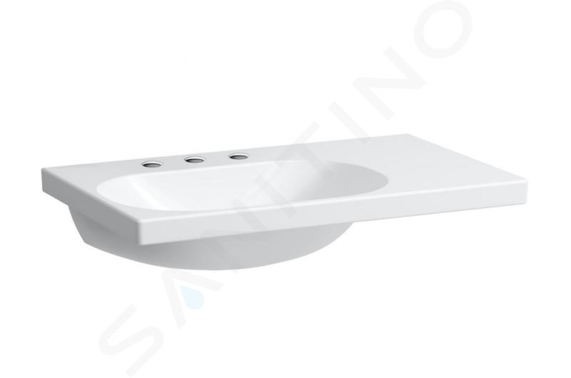 Laufen Lua - Lavabo de mueble 75x46 cm, sin rebosadero, 3 orificios para grifo, LCC, blanco H8170864001581