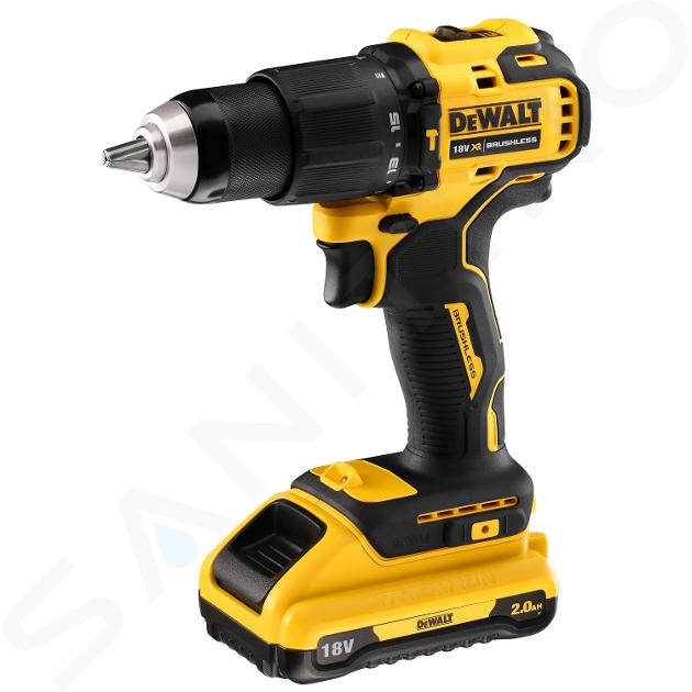 DeWALT Nářadí - 18V AKU vrtačka s příklepem, 2x aku 2,0 Ah Li-Ion, nabíječka DCD709D2T