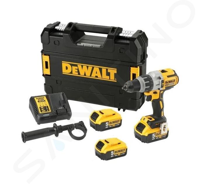 DeWALT Narzędzia - AKU wiertarka udarowa 18 V, 3 akumulatory Li-Power 5,0 Ah, ładowarka DCD996P3