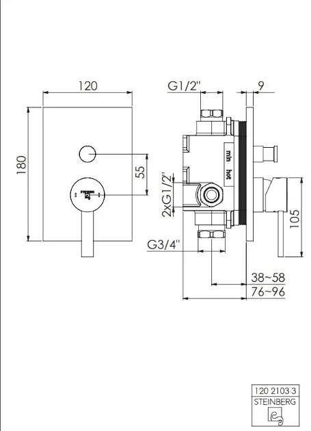 Hansgrohe Afbouwdeel Badmengkraan Inbouw Finoris Eengreeps Mat Zwart 76415670 7 51097