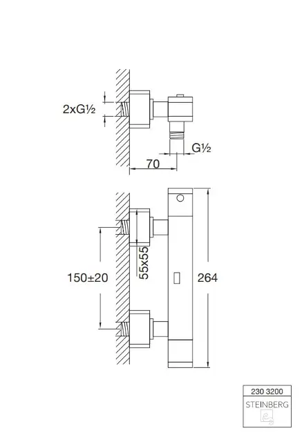 Produktbild von Moen Griffverlängerungsset 96945, 2,5 Cm, Chrom – Für Posi-Temp Armaturen, Für Dickere Wände