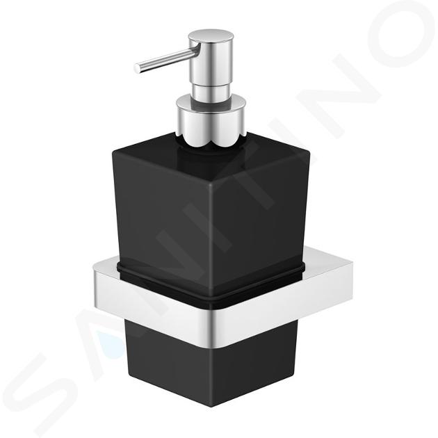 Steinberg 420 - Distributeur de savon avec support, verre noir / chrome 420 8002