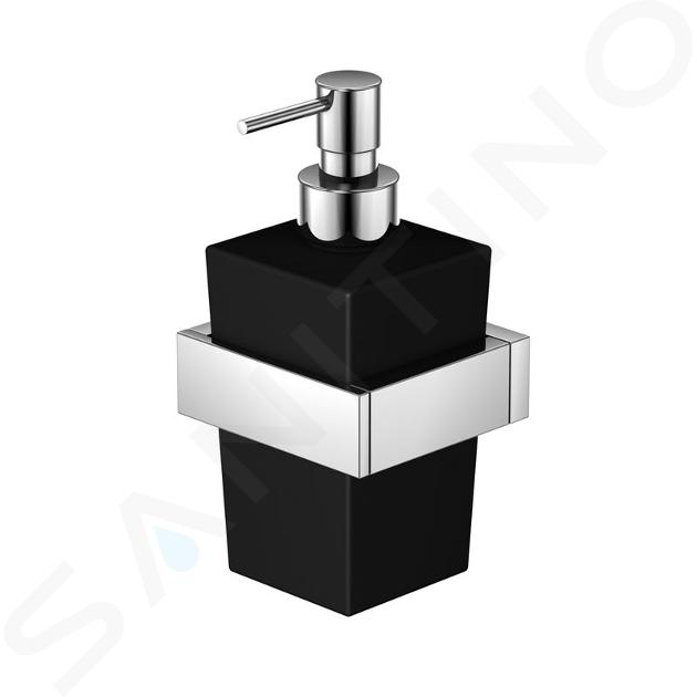 Steinberg 460 - Distributeur de savon avec support, verre noir / chrome 460 8002