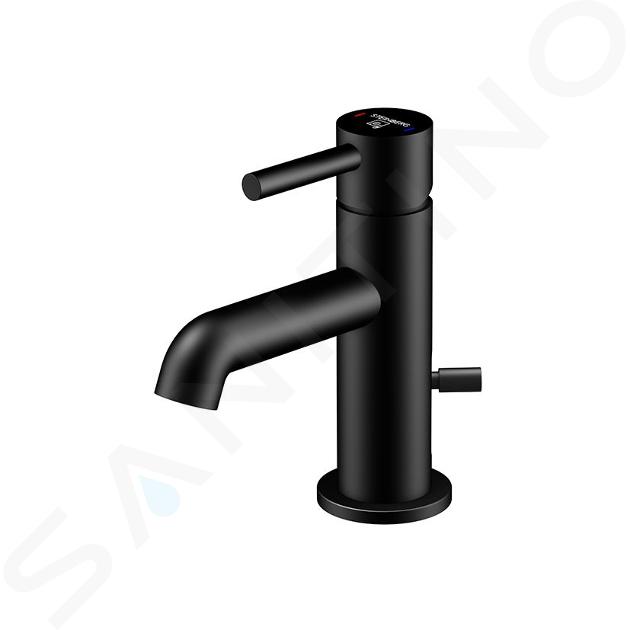 Steinberg 100 - Grifo de lavabo con desagüe, negro 100 1055 S