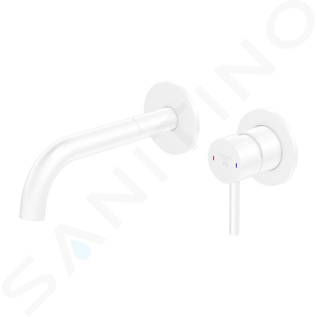 Steinberg 100 - Miscelatore ad incasso per lavabo, montaggio a 2 fori, bianco opaco 100 1814 3 W