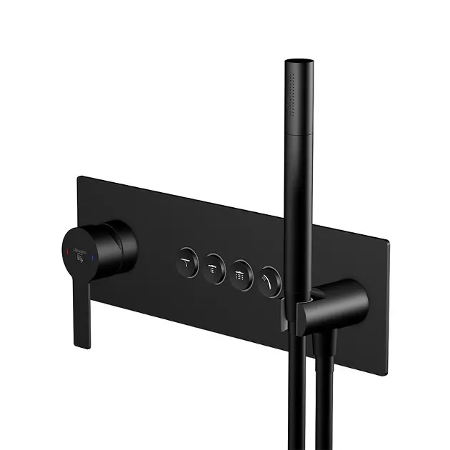 Steinberg 390 - Concealed mixer for 4 appliances, with body, matte black 390 2242 2 S