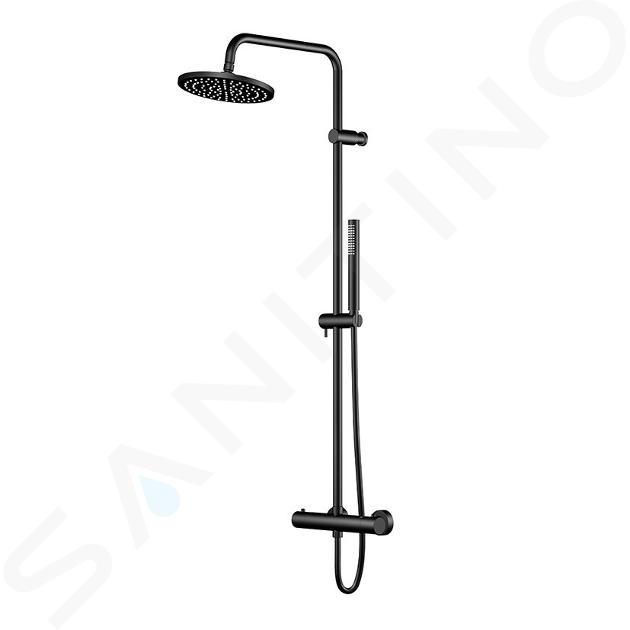 Steinberg 390 - Set de douche avec thermostat, diamètre 220 mm, noir 390 2721 S