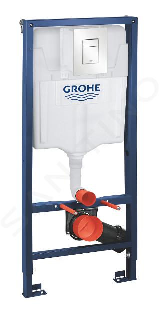 Grohe Rapid SL - Předstěnová instalace pro závěsné WC, tlačítko Skate Cosmopolitan, alpská bílá 38772SH0