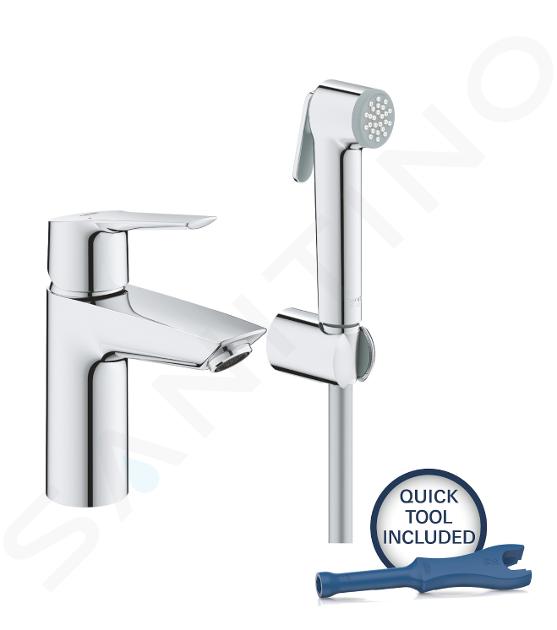 Grohe QuickFix Start - Waschtischarmatur mit Bidetbrause, Chrom 23123003