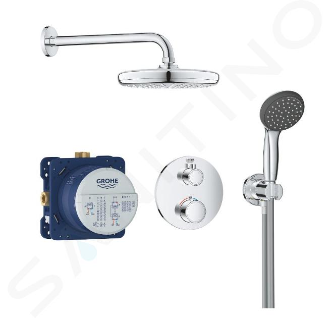 Grohe Precision Trend - Conjunto de ducha con termostato empotrado,2 chorros, cromo 34733002