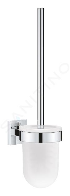 Grohe QuickFix Start Cube - Wandgemonteerde toiletborstel met houder, glas/chroom 40977000