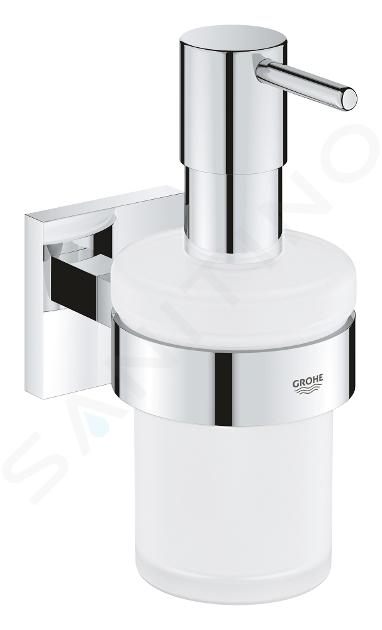 Grohe QuickFix Start Cube - Beker met houder, voor tandenborstel en tandpasta, glas/chroom 41098000