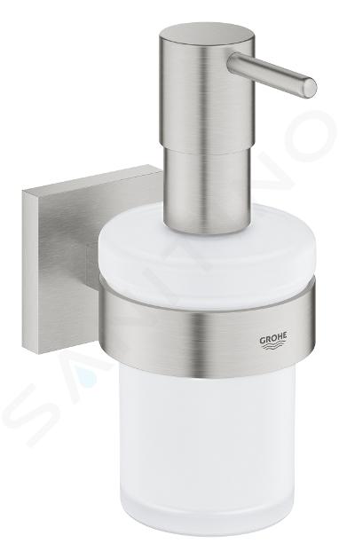 Grohe QuickFix Start Cube - Dozownik do mydła z uchwytem, szkło/Supersteel 41098DC0