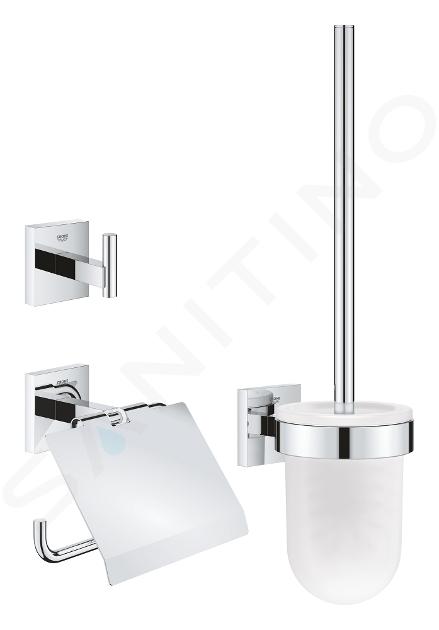 Sapho Accesorios de baño Gedy - Portarrollos y escobilla de WC con  recipiente Florida, negro mate 733214