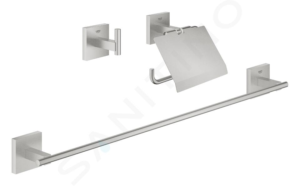 Grohe QuickFix Start Cube - Set koupelnových doplňků 3 v 1, supersteel 41124DC0