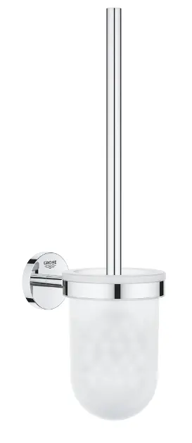 Grohe QuickFix Start Cosmopolitan - Scopino WC a parete con supporto, vetro/cromo 41169000