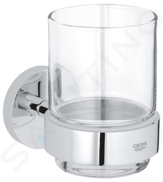 Grohe QuickFix Start - Vaso para cepillos de dientes, con soporte, cristal/cromo 41194000