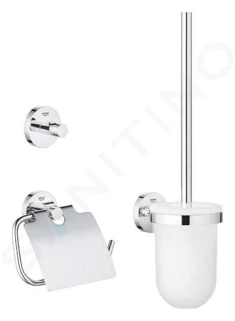 Grohe QuickFix Start - Set de accesorios de WC 3 en 1, cromo 41204000