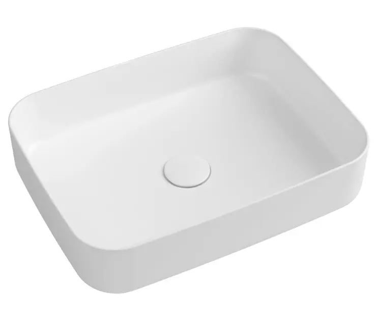 E-shop Sapho Isvea Infinity - Umývadlo na dosku, 50x36 cm, bez prepadu, bez otvoru na batériu, biela 10NF65050