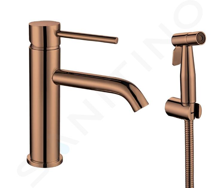 Sapho Rhapsody - Grifo de lavabo con ducha, cobre 1209-09PG