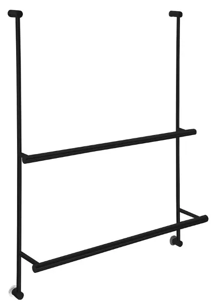 E-shop Sapho - Dvojitý držiak uterákov, dĺžka 60 cm, matná čierna 1301-09B