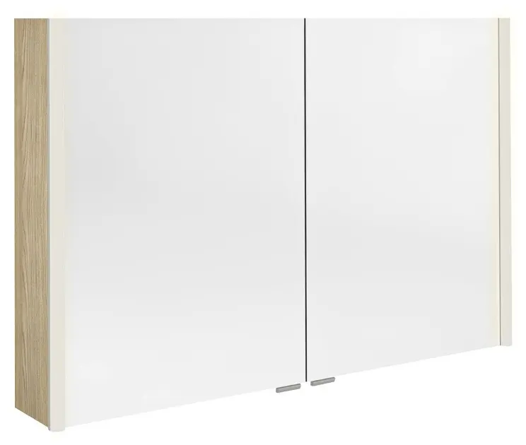 Sapho Alix - Огледален шкаф с LED осветление 106x70x18 см, 2 врати, явор „Бардини“ AX106-0013