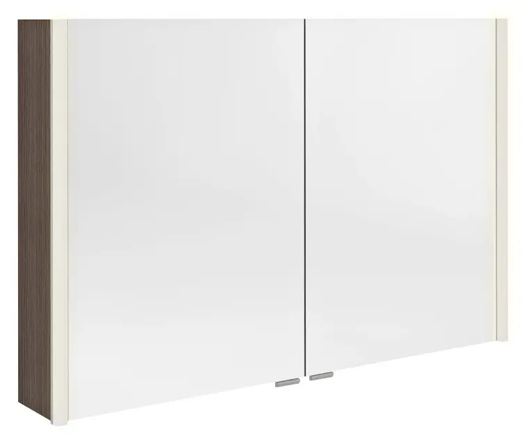 Sapho Alix - Spiegelschrank mit LED-Beleuchtung, 106 × 70 × 18 cm, 2 Türen, Kiefer rustik AX106-0016