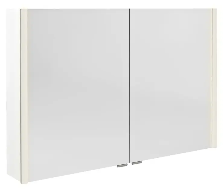 Sapho Alix - Spiegelschrank mit LED-Beleuchtung, 106 × 70 × 18 cm, 2 Türen, weiß AX106-0030